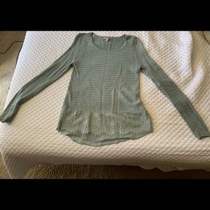 Light weight sweater. With beautiful lace detail